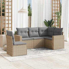 Juego de sofás jardín con cojines 5 pzas ratán sintético beige de , Conjuntos de jardín - Ref: Foro24-3218959, Precio: 338,46...