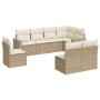 Juego de sofás de jardín con cojines beige 8 pzas ratán PE de , Conjuntos de jardín - Ref: Foro24-3219058, Precio: 507,69 €, ...