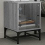 Mesitas noche con puertas vidrio 2 uds gris Sonoma 35x37x50 cm de , Mesitas de noche - Ref: Foro24-836529, Precio: 52,78 €, D...