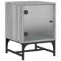 Mesitas noche con puertas vidrio 2 uds gris Sonoma 35x37x50 cm de , Mesitas de noche - Ref: Foro24-836529, Precio: 52,78 €, D...