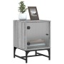Mesitas noche con puertas vidrio 2 uds gris Sonoma 35x37x50 cm de , Mesitas de noche - Ref: Foro24-836529, Precio: 52,78 €, D...