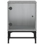 Mesitas noche con puertas vidrio 2 uds gris Sonoma 35x37x50 cm de , Mesitas de noche - Ref: Foro24-836529, Precio: 52,78 €, D...