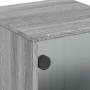 Mesitas noche con puertas vidrio 2 uds gris Sonoma 35x37x50 cm de , Mesitas de noche - Ref: Foro24-836529, Precio: 52,78 €, D...