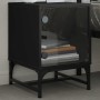 Mesita de noche con puerta de vidrio negro 35x37x50 cm de , Mesitas de noche - Ref: Foro24-836520, Precio: 28,53 €, Descuento: %