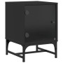 Mesita de noche con puerta de vidrio negro 35x37x50 cm de , Mesitas de noche - Ref: Foro24-836520, Precio: 28,53 €, Descuento: %