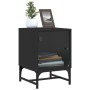 Mesita de noche con puerta de vidrio negro 35x37x50 cm de , Mesitas de noche - Ref: Foro24-836520, Precio: 28,53 €, Descuento: %