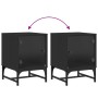 Mesita de noche con puerta de vidrio negro 35x37x50 cm de , Mesitas de noche - Ref: Foro24-836520, Precio: 28,53 €, Descuento: %