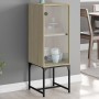 Armario auxiliar con puerta de vidrio roble Sonoma 35x37x100 cm de , Aparadores - Ref: Foro24-836555, Precio: 51,28 €, Descue...