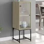 Armario auxiliar con puerta de vidrio roble Sonoma 35x37x100 cm de , Aparadores - Ref: Foro24-836555, Precio: 50,63 €, Descue...