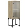 Armario auxiliar con puerta de vidrio roble Sonoma 35x37x100 cm de , Aparadores - Ref: Foro24-836555, Precio: 51,28 €, Descue...