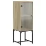Armario auxiliar con puerta de vidrio roble Sonoma 35x37x100 cm de , Aparadores - Ref: Foro24-836555, Precio: 50,63 €, Descue...