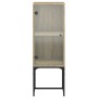 Armario auxiliar con puerta de vidrio roble Sonoma 35x37x100 cm de , Aparadores - Ref: Foro24-836555, Precio: 51,28 €, Descue...