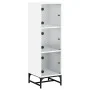 Aparador con puertas de vidrio blanco 35x37x120 cm de , Aparadores - Ref: Foro24-836560, Precio: 68,68 €, Descuento: %
