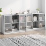 Estantería con puertas madera gris Sonoma 204x37x75 cm de , Librerías y estanterías - Ref: Foro24-3206536, Precio: 200,35 €, ...