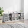 Estantería con puertas madera gris Sonoma 204x37x75 cm de , Librerías y estanterías - Ref: Foro24-3206536, Precio: 200,35 €, ...