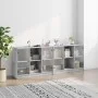 Estantería con puertas madera de ingeniería gris 204x37x75 cm de , Librerías y estanterías - Ref: Foro24-3206534, Precio: 187...