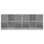 Estantería con puertas madera de ingeniería gris 204x37x75 cm de , Librerías y estanterías - Ref: Foro24-3206534, Precio: 187...