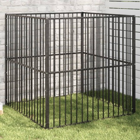 Corralito para perros con 4 paneles acero galvanizado negro de , Casetas para perros - Ref: Foro24-172209, Precio: 106,41 €, ...