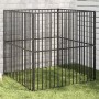 Corralito para perros con 4 paneles acero galvanizado negro de , Casetas para perros - Ref: Foro24-172209, Precio: 106,41 €, ...