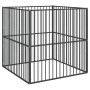 Corralito para perros con 4 paneles acero galvanizado negro de , Casetas para perros - Ref: Foro24-172209, Precio: 106,41 €, ...