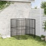 Corralito para perros con 4 paneles acero galvanizado negro de , Casetas para perros - Ref: Foro24-172209, Precio: 106,41 €, ...