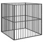 Corralito para perros con 4 paneles acero galvanizado negro de , Casetas para perros - Ref: Foro24-172209, Precio: 106,41 €, ...