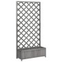 Jardinera con enrejado madera maciza de abeto gris de , Maceteros y jardineras - Ref: Foro24-365480, Precio: 100,67 €, Descue...