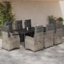 Set comedor de jardín 9 pzas cojines ratán sintético gris claro en Conjuntos de jardín | Comprar online en Foru.es