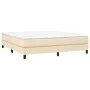 Cama box spring con colchón tela color crema 180x200 cm de , Camas y somieres - Ref: Foro24-3144098, Precio: 482,09 €, Descue...