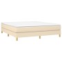 Cama box spring con colchón tela color crema 180x200 cm de , Camas y somieres - Ref: Foro24-3144196, Precio: 515,34 €, Descue...