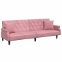 Sofá cama con reposabrazos terciopelo rosa de , Sofás - Ref: Foro24-351947, Precio: 283,21 €, Descuento: %