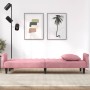 Sofá cama con reposabrazos terciopelo rosa de , Sofás - Ref: Foro24-351947, Precio: 283,21 €, Descuento: %