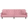 Pink velvet sofa bed with armrests by , Sofas - Ref: Foro24-351947, Price: 279,39 €, Discount: %