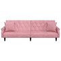 Sofá cama con reposabrazos terciopelo rosa de , Sofás - Ref: Foro24-351947, Precio: 283,21 €, Descuento: %