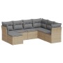 Set sofás de jardín 7 piezas y cojines ratán sintético beige de , Conjuntos de jardín - Ref: Foro24-3249828, Precio: 440,02 €...