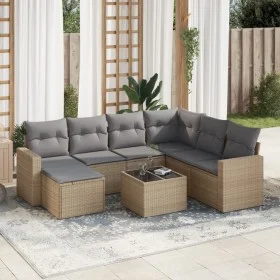 Juego de sofás de jardín con cojines beige 8 pzas ratán PE de , Sofás modulares de exterior - Ref: Foro24-3251646, Precio: 52...