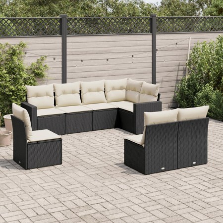 Set de sofás de jardín 8 piezas y cojines ratán sintético negro de , Conjuntos de jardín - Ref: Foro24-3219056, Precio: 449,8...