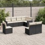 Set de sofás de jardín 8 piezas y cojines ratán sintético negro de , Conjuntos de jardín - Ref: Foro24-3219056, Precio: 449,8...