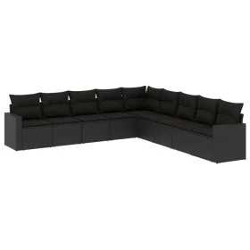 Set de sofás de jardín 8 piezas y cojines ratán sintético negro de , Conjuntos de jardín - Ref: Foro24-3219075, Precio: 564,7...