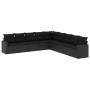 Set de sofás de jardín 8 piezas y cojines ratán sintético negro de , Conjuntos de jardín - Ref: Foro24-3219075, Precio: 563,5...