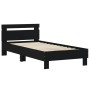 Estructura cama con cabecero madera ingeniería negra 75x190 cm de , Camas y somieres - Ref: Foro24-838569, Precio: 79,13 €, D...