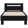 Estructura cama con cabecero madera ingeniería negra 75x190 cm de , Camas y somieres - Ref: Foro24-838569, Precio: 79,13 €, D...