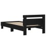 Estructura cama con cabecero madera ingeniería negra 75x190 cm de , Camas y somieres - Ref: Foro24-838569, Precio: 79,13 €, D...