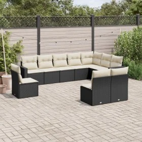 Set de sofás de jardín 10 pzas cojines ratán sintético negro de , Conjuntos de jardín - Ref: Foro24-3219096, Precio: 562,05 €...