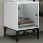 Mesitas de noche con puertas de vidrio 2 uds blanco 35x37x50 cm de , Mesitas de noche - Ref: Foro24-836519, Precio: 47,20 €, ...