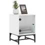 Mesitas de noche con puertas de vidrio 2 uds blanco 35x37x50 cm de , Mesitas de noche - Ref: Foro24-836519, Precio: 47,20 €, ...