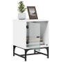 Mesitas de noche con puertas de vidrio 2 uds blanco 35x37x50 cm de , Mesitas de noche - Ref: Foro24-836519, Precio: 47,20 €, ...