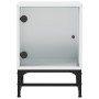 Mesitas de noche con puertas de vidrio 2 uds blanco 35x37x50 cm de , Mesitas de noche - Ref: Foro24-836519, Precio: 47,20 €, ...