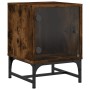Mesitas noche puertas de vidrio 2 uds roble ahumado 35x37x50 cm de , Mesitas de noche - Ref: Foro24-836527, Precio: 45,97 €, ...
