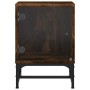 Mesitas noche puertas de vidrio 2 uds roble ahumado 35x37x50 cm de , Mesitas de noche - Ref: Foro24-836527, Precio: 45,97 €, ...